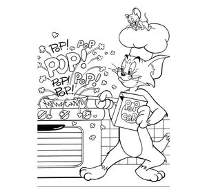 Tom and Jerry Baking Coloring Page