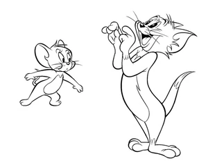 Tom and Jerry Chatting Coloring Page