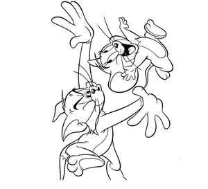 Tom and Jerry Running Coloring Page