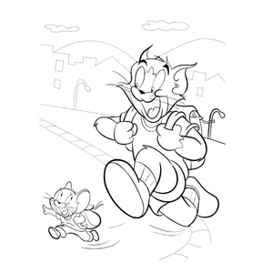Tom and Jerry's Camping Adventure Coloring Page