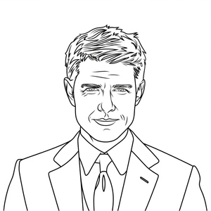 Free Printable Coloring Page of Tom Cruise
