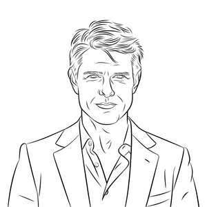 Please print a coloring page featuring Tom Cruise. Coloring Page