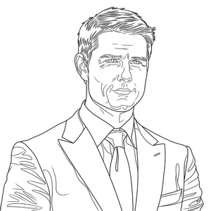 Printable Coloring Page featuring Tom Cruise Coloring Page