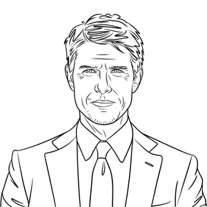Printable Coloring Page of Tom Cruise