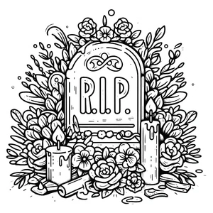 Tombstone Print Coloring Page
