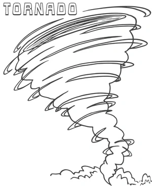 Simple Tornado Coloring Page