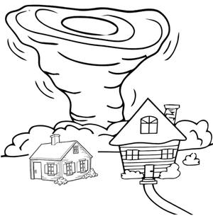 Tornado and Two Houses