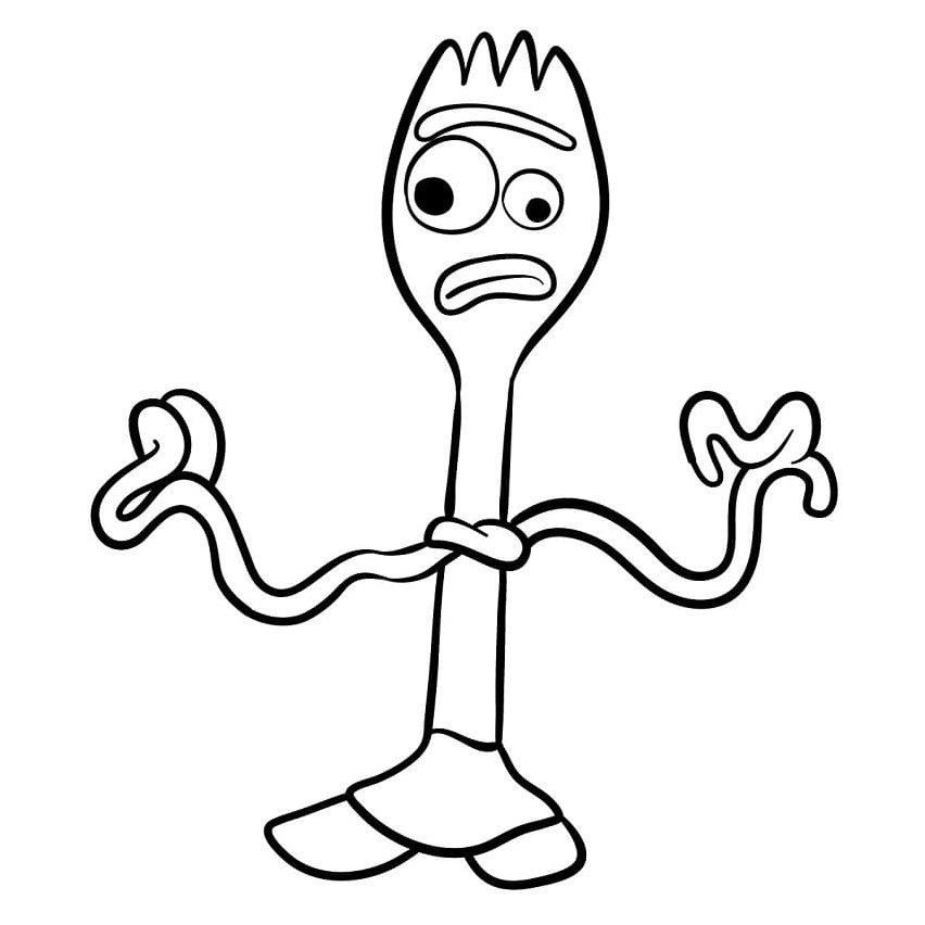 Create a new name for a coloring page featuring Forky from Toy Story 4 Coloring Page