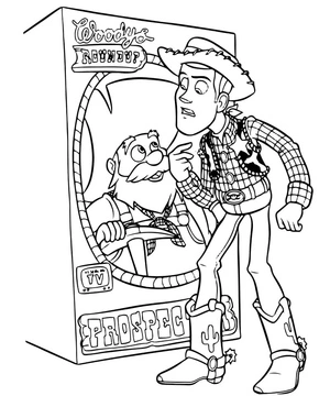 "Stinky Pete and Woody from Toy Story" Coloring Page