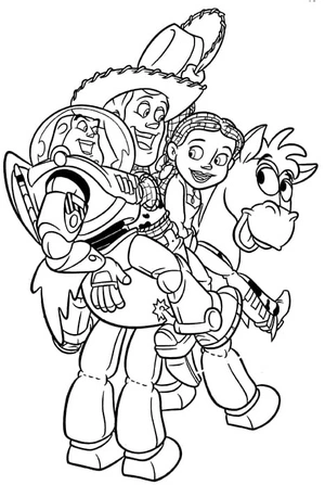 Toy Story characters Coloring Page