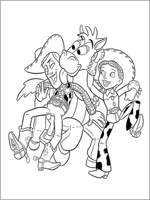 Toy Story's Woody, Bullseye, and Jessie
