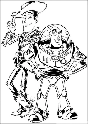 Woody and Buzz Lightyear Coloring Page