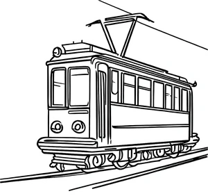Coloring Page of a Tram Coloring Page