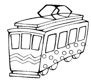 Printable Tram Coloring Page for Kids Coloring Page