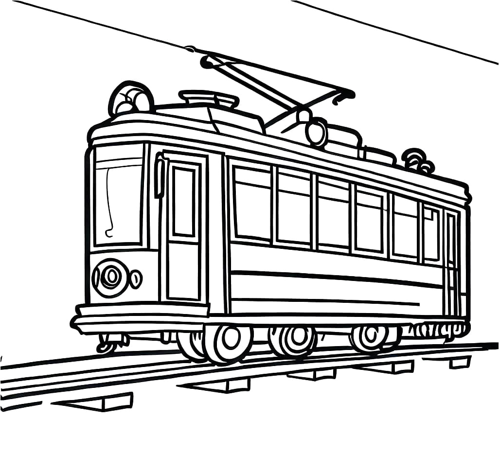 Tram Coloring Page Coloring Page