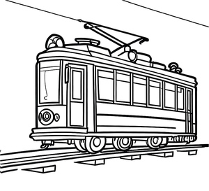 Tram Coloring Page