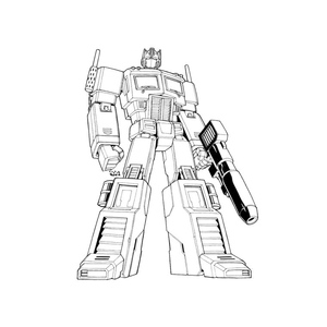 Printable Coloring Page featuring Optimus Prime