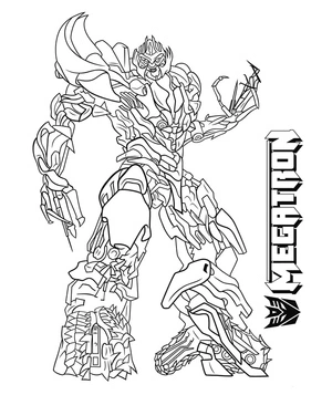 Transformers Movie Coloring Page: Megatron Coloring Page
