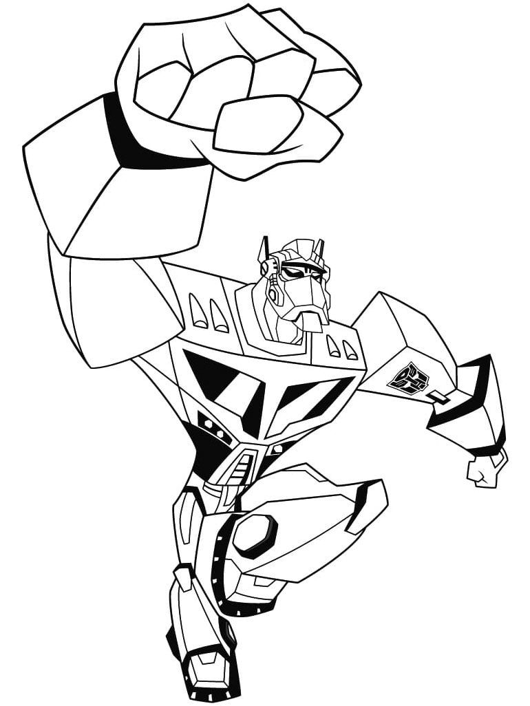 Transformers Optimus Prime in Animated Style Coloring Page