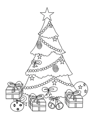 Festive Tree Coloring Page
