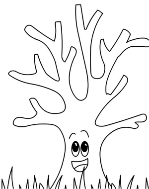 Leafless Lucky Tree Coloring Page