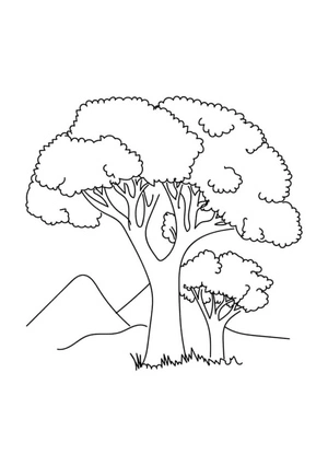 Simple Pair of Trees Coloring Page