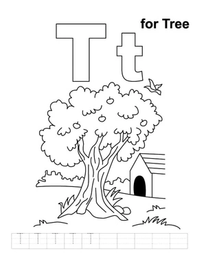 The Bird Flying by the Apple Coloring Page