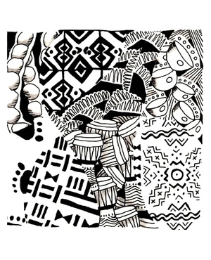African Tribal Art Coloring Page