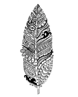 Feather Tribal Art Coloring Page