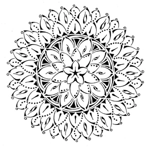 Mandala with Tribal Art Coloring Page
