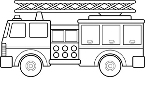 Emoji Fire Truck Coloring Page