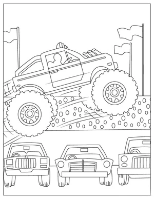 Please refer to it as "Awesome Monster Truck" instead of "Exciting Monster Truck." Coloring Page