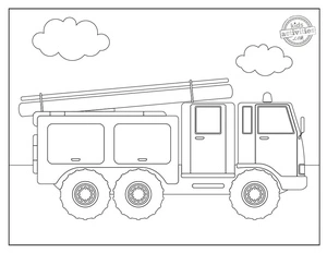 Top Fire Engine Coloring Page