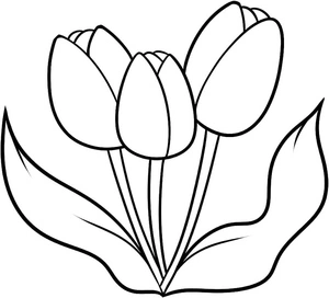 Simple Tulips Coloring Page