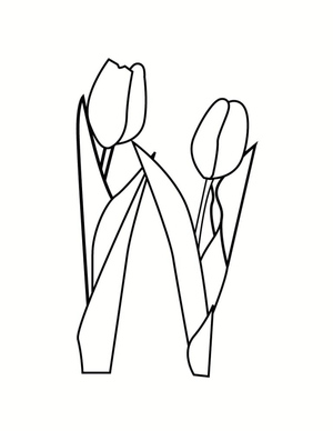 Tulips with a Simple Design