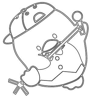 Illustration of Tuxedo Sam Coloring Page