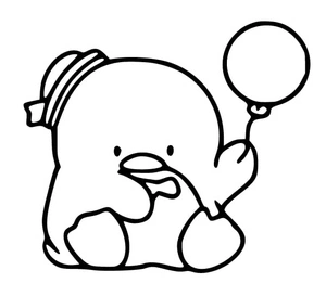 Tuxedo Sam holding a Balloon Coloring Page