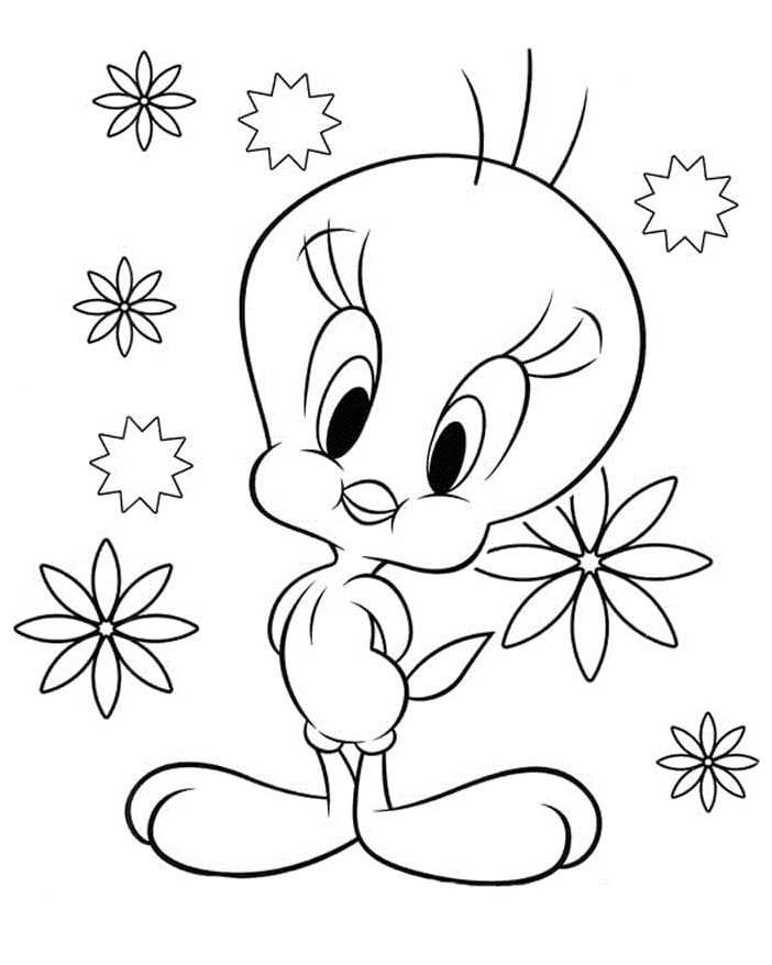 Cute Tweety Coloring Page