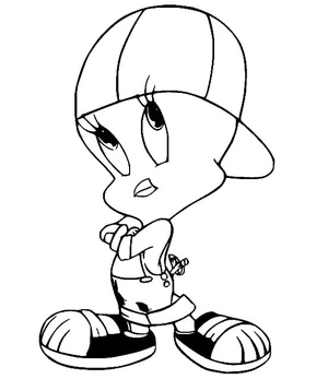 Very Cool Tweety Bird Coloring Page