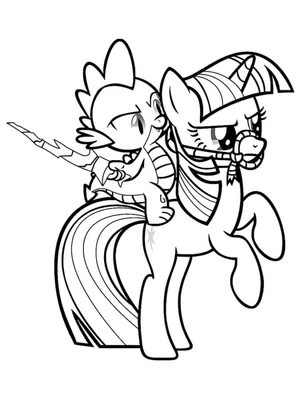 Spike the Knight Playing Coloring Page
