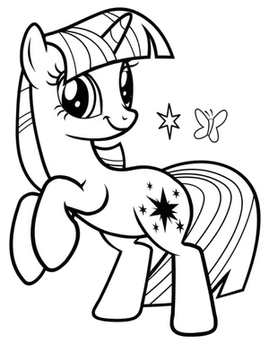 Twilight Sparkle Leaps Among Butterflies Coloring Page
