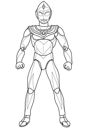 Ultraman in a Standing Pose Coloring Page