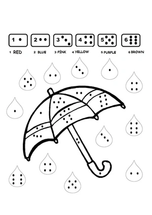 Umbrella Color By Number - Unleash Your Creativity Coloring Page
