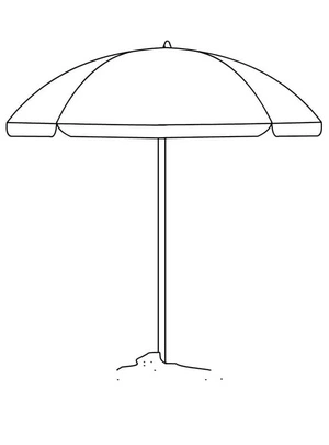 Simple Ocean Umbrella Coloring Page