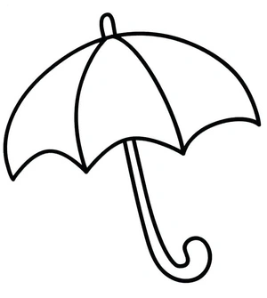 Simple Umbrella Coloring Page