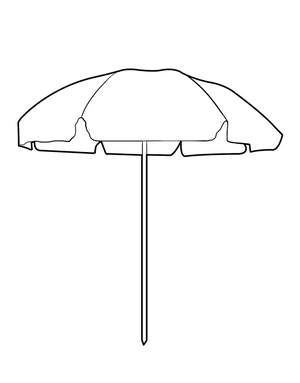 Umbrella on the Beach Coloring Page