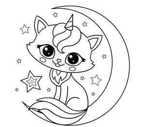 Adorable Moon-Cat Unicorn