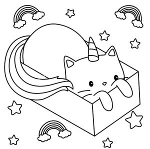 Cat Unicorn in a Box