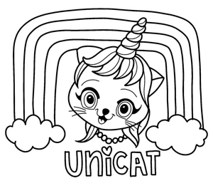 Joyful Unikitty Coloring Page