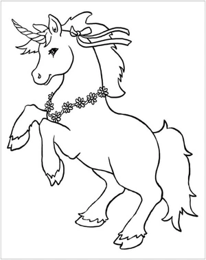 Beautiful Unicorn Coloring Page